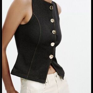 Zara Button Vest Top